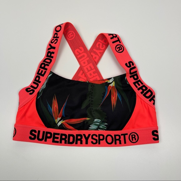 SUPERDRY Sport Neon Orange Sports Bra XS - Picture 1 of 16